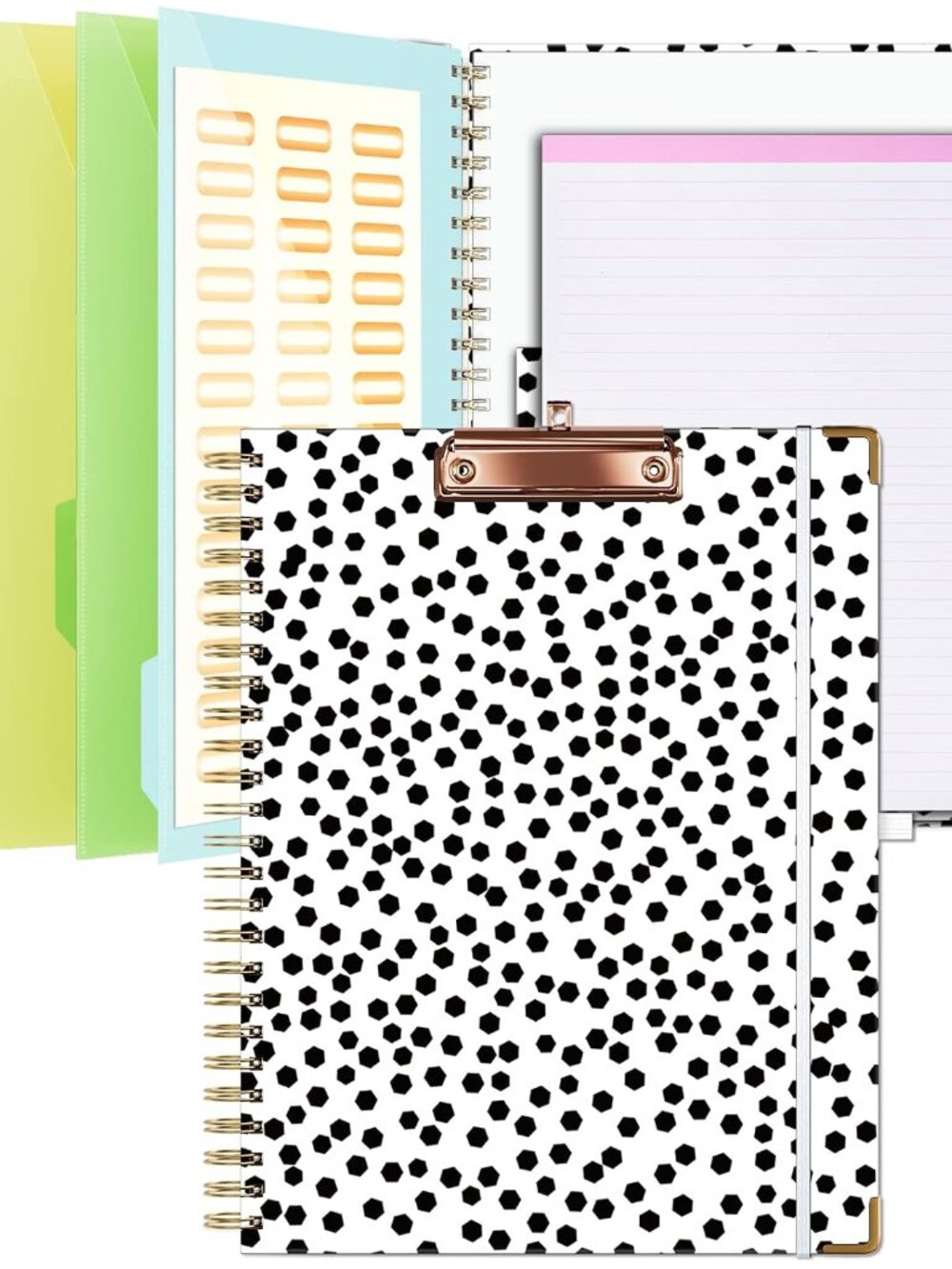 Clipboard with Storage 8.5 X 11,Padfolio Organizer, Spiral Portfolio Letter Size